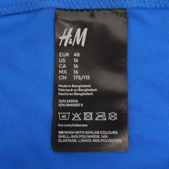 New W/O Tags H&M Blue Bikini Bottoms Size 16 - Picture 3 of 4